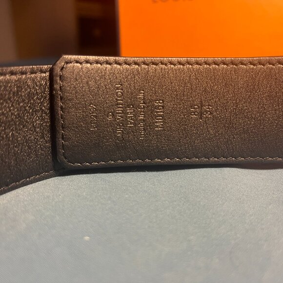 Louis Vuitton Belt Monogram Eclipse Santur LV Circle M0168 Black Grey Men's - Picture 4 of 14